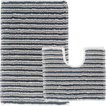OLIVIA ROCCO Amalfi 2 Piece Bath Mat Set 100% Cotton Jumbo Plush Absorbent Pedestal Bath