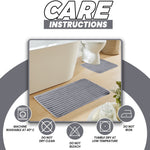 OLIVIA ROCCO 2 Piece Ribbed Bath Mat Set Charcoal Extra Soft Non Slip Super Absorbent