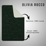 OLIVIA ROCCO Cali Bubbles Emerald Green Bath Mat And Pedestal Set Non Slip Hotel-Quality Everyday Comfort