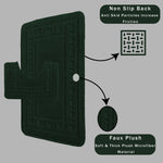 OLIVIA ROCCO Miami 2 Piece Emerald Green Bath Mat And Pedestal Set Non Slip Super Soft Easy-Care Home Essential