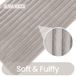 OLIVIA ROCCO 2 Piece Ribbed Bath Mat Set Natural Extra Soft Non Slip Super Absorbent Easy
