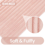 OLIVIA ROCCO 2 Piece Ribbed Bath Mat Set Pink Extra Soft Non Slip Super Absorbent