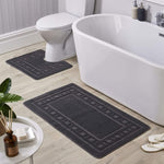 OLIVIA ROCCO Jumbo Miami Bath Mat Set Ultra Soft Non-Slip Ultra-Absorbent For Stylish