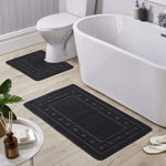 OLIVIA ROCCO Jumbo Miami Bath Mat Set Ultra Soft Non-Slip Ultra-Absorbent For Stylish