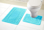 OLIVIA ROCCO Miami Bath Mat Set Ultra Absorbent Non Slip With Pedestal Multi colour