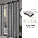 OLIVIA ROCCO Milano Geometric Blackout Curtains Thermal Insulated Eyelet Pair Pencil Pleat