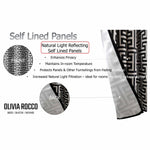 OLIVIA ROCCO Milano Geometric Blackout Curtains Thermal Insulated Eyelet Pair Pencil Pleat