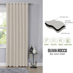 OLIVIA ROCCO Blackout Thermal Eyelet Curtains Natural colour Energy Efficient Ring Top