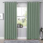 OLIVIA ROCCO Blackout Sage Green Eyelet Curtains Thermal Ring Top Window Treatments
