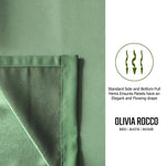 OLIVIA ROCCO Blackout Sage Green Eyelet Curtains Thermal Ring Top Window Treatments
