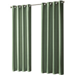 OLIVIA ROCCO Blackout Sage Green Eyelet Curtains Thermal Ring Top Window Treatments