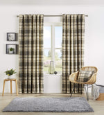 OLIVIA ROCCO Check Pattern Curtains With Matching Cushion Covers Premium Cotton Mix
