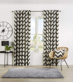 OLIVIA ROCCO Chevron Curtain Panels With Matching Cushion Covers Cotton Mix Easy Care