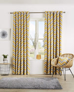 OLIVIA ROCCO Chevron Curtain Panels With Matching Cushion Covers Cotton Mix Easy Care