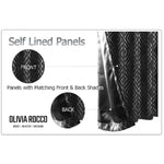 OLIVIA ROCCO Geometric Sparkle Blackout Curtains Black Thermal Insulated Eyelet Ring Top