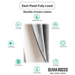 OLIVIA ROCCO Luxe Geo Velvet Eyelet Curtains Grey Thermal Insulated Soundproof Easy-Fit Ready Made Window Pair