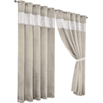 OLIVIA ROCCO Diamante Natural Blackout Eyelet Curtains With Tie Backs Thermal Ring Top