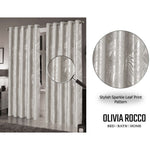 OLIVIA ROCCO Leaf Natural Sparkle Blackout Curtains Super Soft Thermal Insulated Eyelet