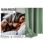 OLIVIA ROCCO Diamante Sage Green Blackout Eyelet Curtains With Tie Backs Thermal Ring Top