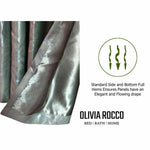 OLIVIA ROCCO Leaf Sage Green Sparkle Blackout Curtains With Thermal Insulation Eyelet