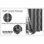 OLIVIA ROCCO Geometric Sparkle Blackout Curtains Silver Eyelet Ring Top Soft Thermal