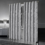 OLIVIA ROCCO Leaf Silver Sparkle Blackout Curtains Super Soft Thermal Insulated Eyelet