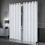 OLIVIA ROCCO Geometric White Sparkle Blackout Curtains Soft Thermal Insulated Drapes
