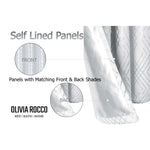 OLIVIA ROCCO Geometric White Sparkle Blackout Curtains Soft Thermal Insulated Drapes