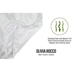 OLIVIA ROCCO Leaf White Sparkle Blackout Curtains Super Soft Fabric Thermal Insulated