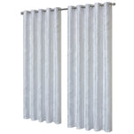 OLIVIA ROCCO Leaf White Sparkle Blackout Curtains Super Soft Fabric Thermal Insulated