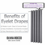 OLIVIA ROCCO Paris Eyelet Jacquard Curtains Grey Geometric Pattern Thermal Insulated