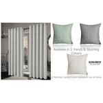 OLIVIA ROCCO Paris Eyelet Jacquard Curtains Natural Geometric Pattern Thermal Insulated