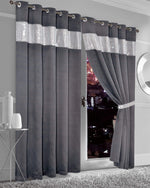 OLIVIA ROCCO Diamante Blackout Curtains With Glitz Detailing Eyelet Ring Top Sold As Pair