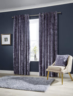 OLIVIA ROCCO Crushed Velvet Curtains With Eyelet Ring Top Multiple Sizes And Colours