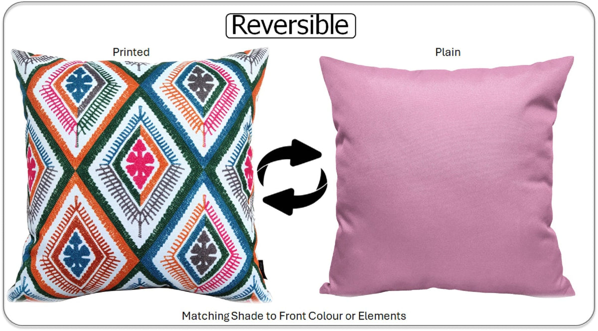 OLIVIA ROCCO Vibrant Meze Outdoor Waterproof Cushion Covers 43 x 43 cm Garden Patio