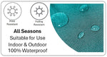 OLIVIA ROCCO Meze Teal Waterproof Cushion Covers 43 x 43 cm Reversible Breathable Indoor