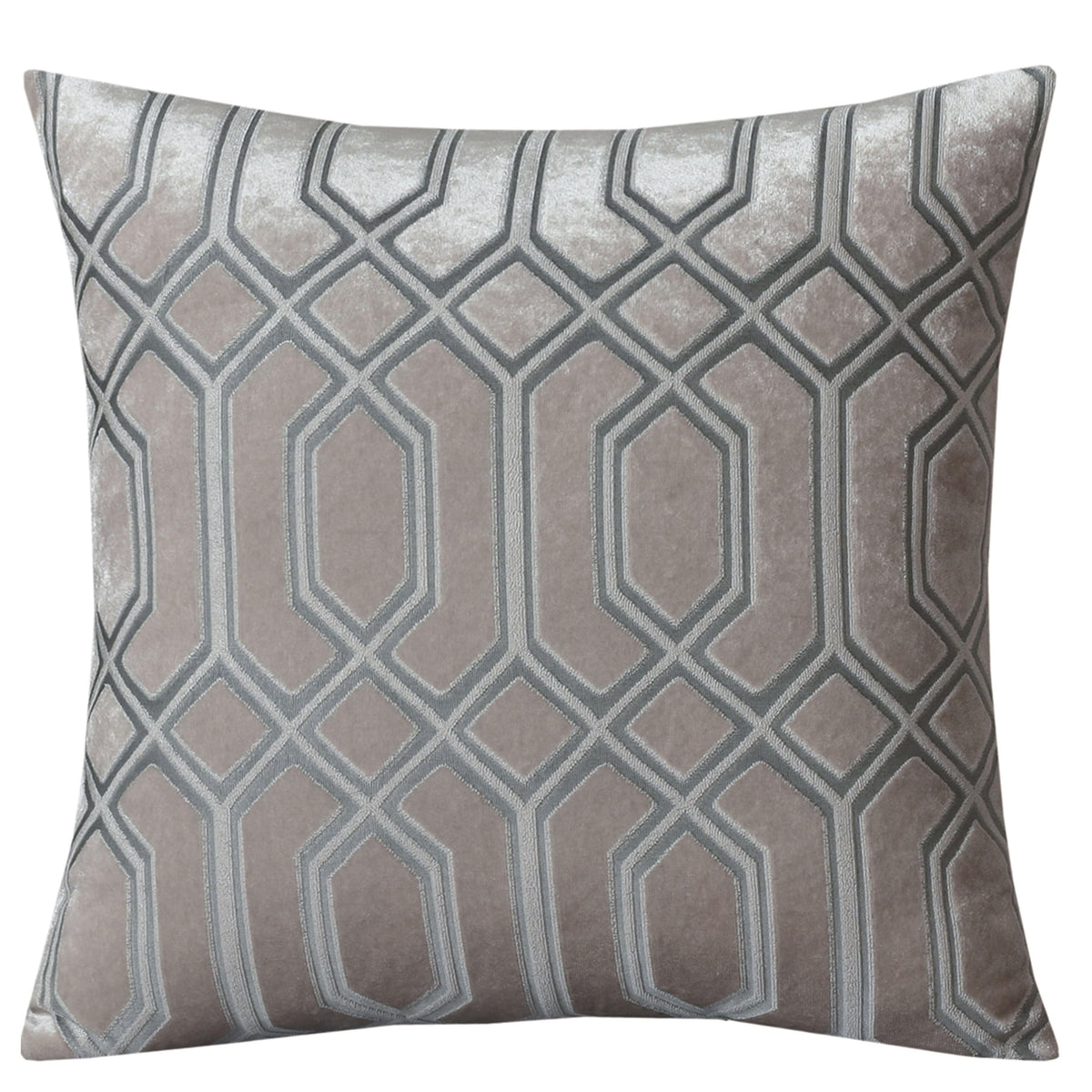 OLIVIA ROCCO Luxe Geo Velvet Cushion Covers 2 Pack Champagne Geometric Decorative