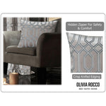 OLIVIA ROCCO Luxe Geo Velvet Cushion Covers 2 Pack Champagne Geometric Decorative