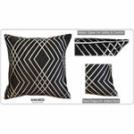 OLIVIA ROCCO Geo Sparkle Cushion Covers 2 Pack Geometric Decorative Pillow Cases Black Hotel-Style Sofa or Bed Accent