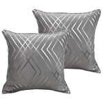 OLIVIA ROCCO Geo Sparkle Geometric Silver Cushion Covers 2 Pack For Sofa Bedroom Refresh Sofa Accent