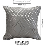OLIVIA ROCCO Geo Sparkle Geometric Silver Cushion Covers 2 Pack For Sofa Bedroom Refresh Sofa Accent