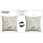 OLIVIA ROCCO Leaf Sparkle Cushion Covers 2 Pack Leaf Natural Modern Decorative Throw