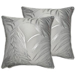 OLIVIA ROCCO Leaf Sparkle 2 Pack Cushion Covers Leaf Silver Modern Decorative Throw