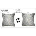 OLIVIA ROCCO Leaf Sparkle 2 Pack Cushion Covers Leaf Silver Modern Decorative Throw