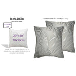 OLIVIA ROCCO Leaf Sparkle 2 Pack Cushion Covers Leaf Silver Modern Decorative Throw