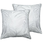 OLIVIA ROCCO Leaf Sparkle Set Of 2 Cushion Covers Leaf White Modern Decorative Throw