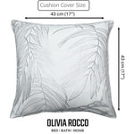 OLIVIA ROCCO Leaf Sparkle Set Of 2 Cushion Covers Leaf White Modern Decorative Throw