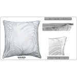 OLIVIA ROCCO Leaf Sparkle Set Of 2 Cushion Covers Leaf White Modern Decorative Throw