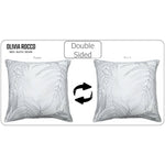 OLIVIA ROCCO Leaf Sparkle Set Of 2 Cushion Covers Leaf White Modern Decorative Throw