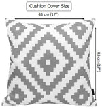 OLIVIA ROCCO Nairobi Silver Waterproof Cushion Covers 43 x 43 cm Reversible Indoor
